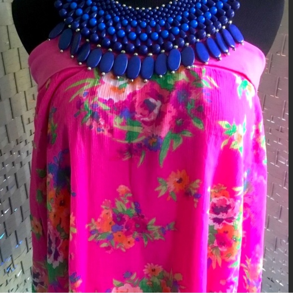 💖See New Listing💖   💙🌸  Blue Statement Bib Necklace  🌸💙New💙🌸 - Picture 4 of 11